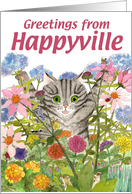 Happyville, Striped Kitty card