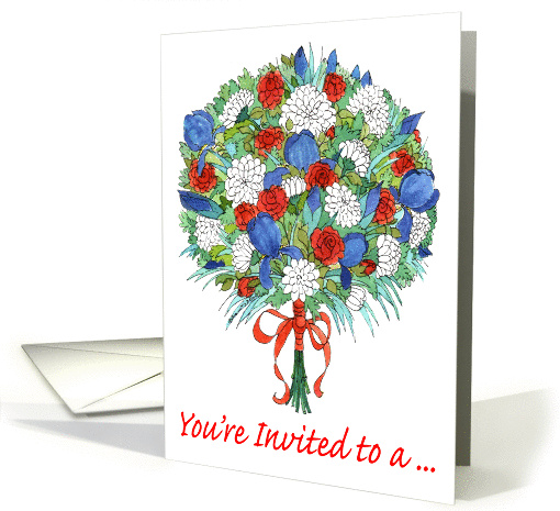 Labor Day Party Invitation, Patriotic Bouquet card (819073)