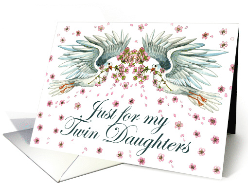 Twin Daughters Birthday Twin Doves card (821632)