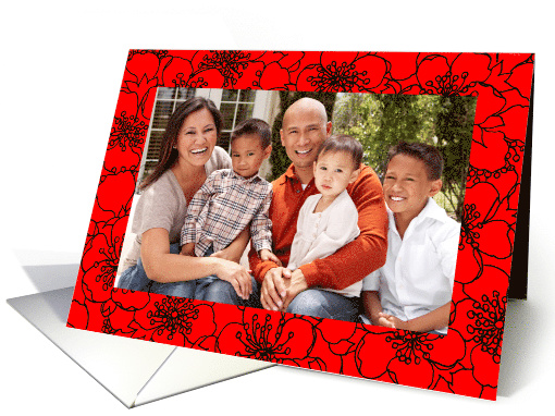Chinese New Year Horizontal photo Card Red Blossom card (854699)