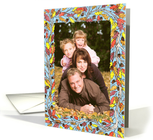 Thanksgiving Oak Vertical Custom Photo card (856597)