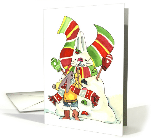 Christmas Snow Bunny card (87168)