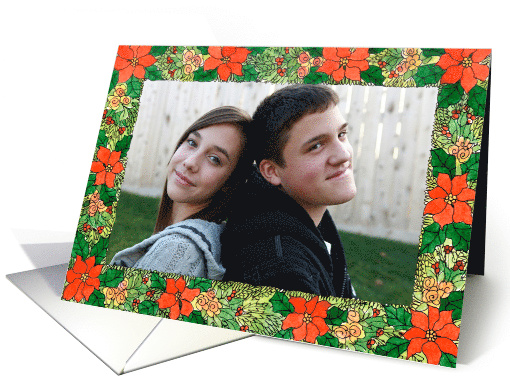 Poinsettia Christmas Photo card (885258)