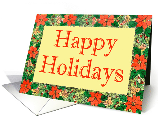 Poinsettia Happy Holidays card (885828)