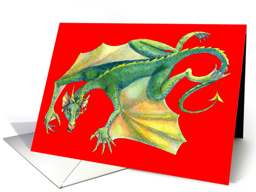 Happy New Year- Winged Dragon card (889121)