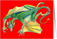 Happy New Year- Winged Dragon card