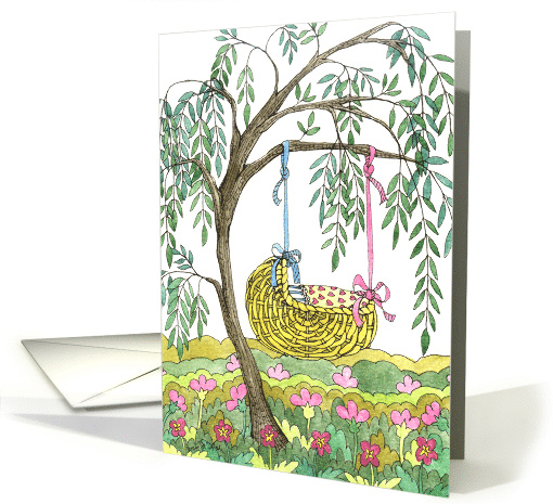 Baby Shower Willow Cradle card (91134)