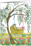 Baby Shower Willow Cradle card