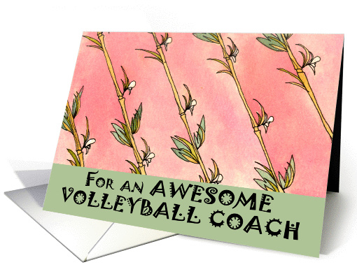 Happy Birthday Volleyball Coach - Bamboo card (945092)