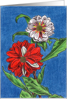 Red and White Dahlias card