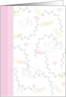 Peace - dove hearts (notecard) card