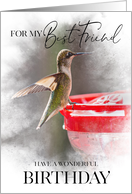 Little Hummingbird Birthday Wish For My Best Friend card