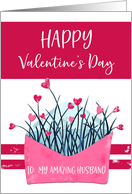 Red and Pink Growing Hearts Valentine’s Day for Husband card