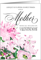 Shades of Pink Floral Bouquet Valentine for Mother card