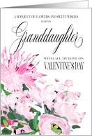 Shades of Pink Floral Bouquet Valentine for Granddaughter card