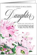 Shades of Pink Floral Bouquet Valentine for Daughter card