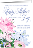 Shades of Pink and Blue Floral Bouquet Mother’s Day Daughter-in-Law card