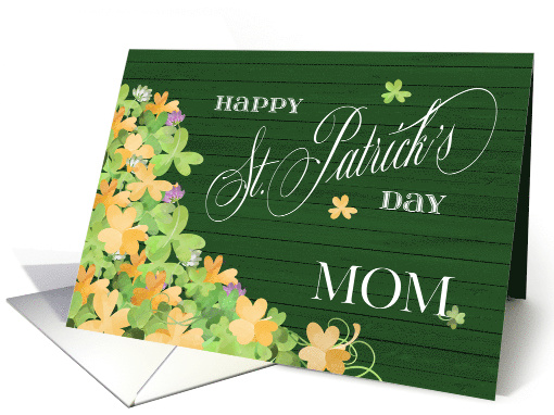 Bunches of Watercolor Shamrocks Happy St. Patrick's Day for Mom card
