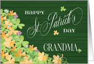 Bunches of Watercolor Shamrocks Happy St. Patrick’s Day for Grandma card