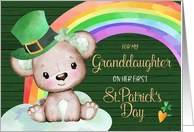 Teddy Bear and Rainbow Granddaughter’s First St. Patrick’s Day card