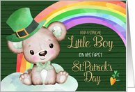 Teddy Bear and Rainbow Special Little Boy’s First St. Patrick’s Day card