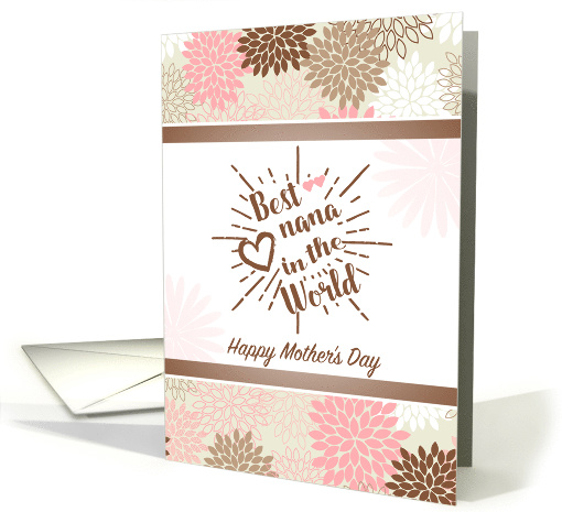 Soft Pinks and Neutral Mums With Hearts Mother's Day for Nana card