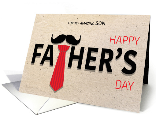Mustache and Necktie Father's Day for Son card (1617418)
