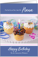 Cupcakes and Ribbon Happy Birthday Nana card