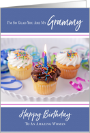 Cupcakes and Ribbon Happy Birthday Grammy card
