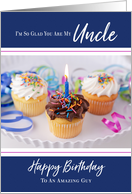 Cupcakes and Ribbon Happy Birthday Uncle card