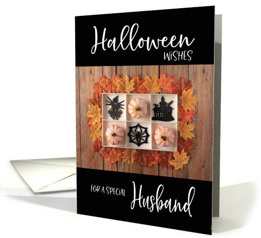 Pumpkins, Spiders and Haunted House Halloween Husband card (1628126)