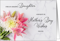 Shades of Pink Lilies and Mums Mother’s Day for Daughter card