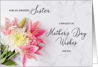 Shades of Pink Lilies and Mums Mother’s Day for Sister card