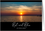 Golden Red Sunset Over Chesapeake Bay Get Well card