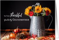Fall Wildflowers, Pumpkins and Leaves Thanksgiving for Grandmother card
