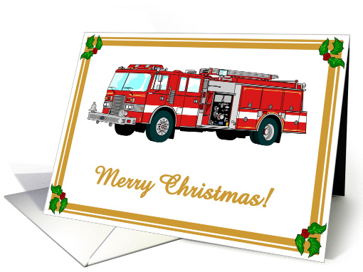 Merry Christmas - Fire Truck card (113643)