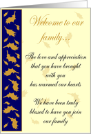 Wecome to the Family - General card