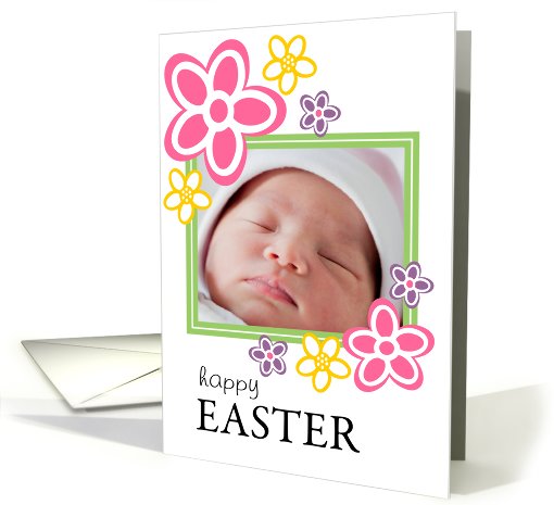 Happy Easter - Flower Photo Card Frame card (904178)