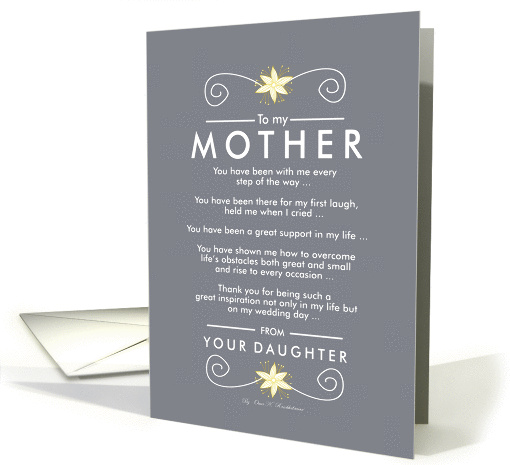 To My Mother -On my Wedding Day card (934634)