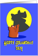 Groundhog Day Shadow Theater - Humor card