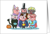 Halloween Piggies Humor card