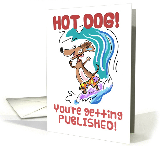 Congratulations getting published- Surfing Dachshund card (1263998)