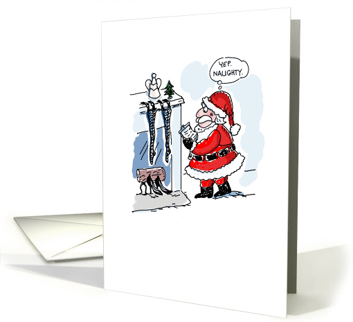 Xmas Humor - Santa with Naughty Stockings card (1318646)