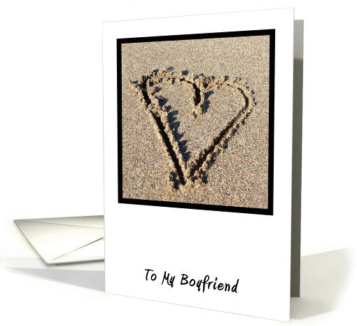 Boyfriend Valentine's Card - Sand Heart card (893936)