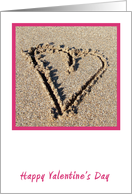 Pink Sand Heart Valentine’s Day Card