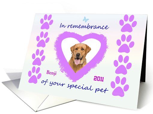 Custom Photo of Special Pet on Anniversary of death card (1007963)