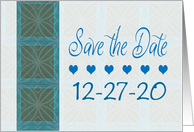 Save the Date, Wedding Blue Hearts, Year Specific card