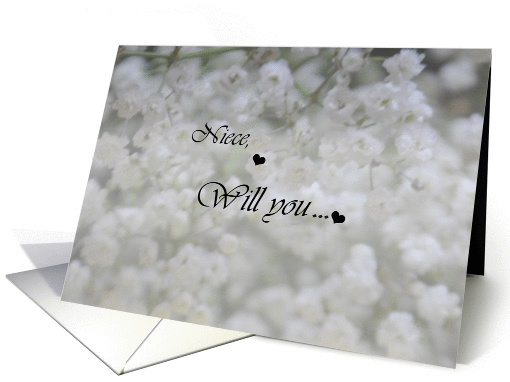 Niece ,Will you baby's breath Flower girl card (709587)