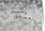 Grandaughter ,Will you baby’s breath Flower girl card