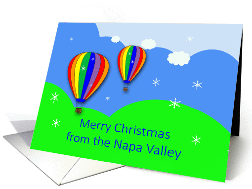 Napa Valley Christmas Hot Air Balloons card (885070)